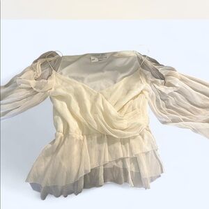 Rachel Zoe chiffon off shoulder blouse